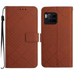 For T-Mobile REVVL 7 Pro 5G Rhombic Grid Texture Leather Phone Case(Brown)
