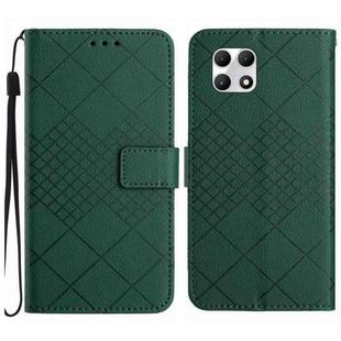 For T-Mobile REVVL 7 5G Rhombic Grid Texture Leather Phone Case(Green)