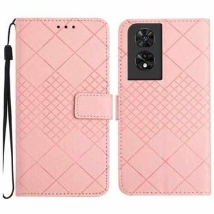 For TCL 505 Rhombic Grid Texture Leather Phone Case(Pink)