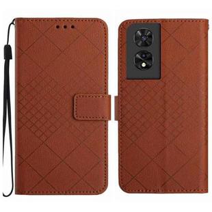 For TCL 50 SE/40 NxtPaper 4G Rhombic Grid Texture Leather Phone Case(Brown)