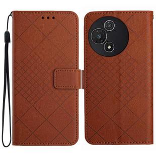 For TCL 60 5G Rhombic Grid Texture Leather Phone Case(Brown)