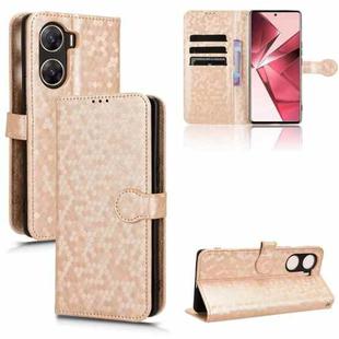 For vivo V29e 5G Honeycomb Dot Texture Leather Phone Case(Gold)