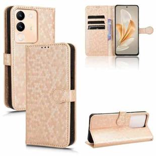 For vivo V29E Global / Y200 Global Honeycomb Dot Texture Leather Phone Case(Gold)