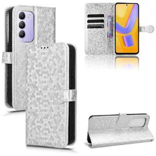 For vivo V30 Lite Indian Honeycomb Dot Texture Leather Phone Case(Silver)