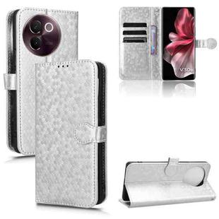 For vivo V30e 5G Honeycomb Dot Texture Leather Phone Case(Silver)