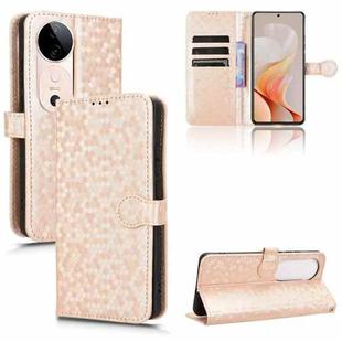 For vivo S19 Honeycomb Dot Texture Leather Phone Case(Gold)