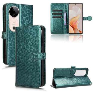 For vivo S19 Honeycomb Dot Texture Leather Phone Case(Green)