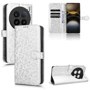 For vivo X100 Ultra Honeycomb Dot Texture Leather Phone Case(Silver)