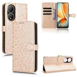 For vivo Y100 5G Honeycomb Dot Texture Leather Phone Case(Gold)