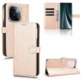 For vivo T3 Pro 5G India / iQOO Z9s Pro 5G Honeycomb Dot Texture Leather Phone Case(Gold)