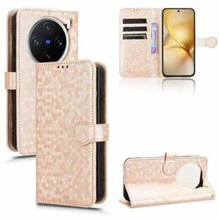 For vivo X200 5G Honeycomb Dot Texture Leather Phone Case(Gold)