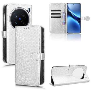 For vivo X200 Pro 5G Honeycomb Dot Texture Leather Phone Case(Silver)