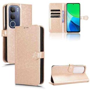 For vivo Y19s 4G Global Honeycomb Dot Texture Leather Phone Case(Gold)