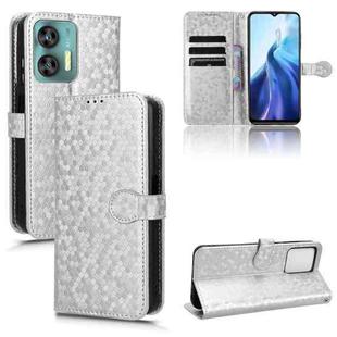 For Oukitel C35 Honeycomb Dot Texture Leather Phone Case(Silver)