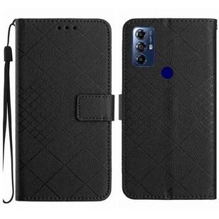 For Motorola Moto G Play 2023 / G Pure 2021 Rhombic Grid Texture Leather Phone Case(Black)