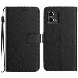 For Motorola Moto G Stylus 5G 2023 Rhombic Grid Texture Leather Phone Case(Black)