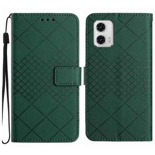 For Motorola Moto G53 5G / G23 4G / G13 4G Rhombic Grid Texture Leather Phone Case(Green)