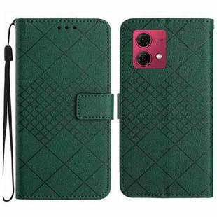 For Motorola Moto G84 5G Rhombic Grid Texture Leather Phone Case(Green)