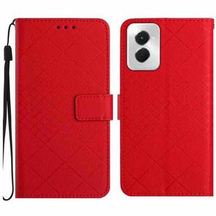 For Motorola Moto G Power 5G 2024 Rhombic Grid Texture Leather Phone Case(Red)