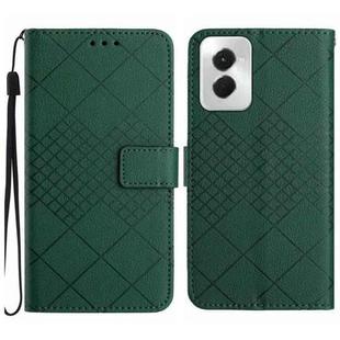 For Motorola Moto G Power 5G 2024 Rhombic Grid Texture Leather Phone Case(Green)