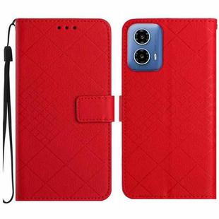 For Motorola Moto G85 5G Rhombic Grid Texture Leather Phone Case(Red)