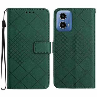 For Motorola Moto G85 5G Rhombic Grid Texture Leather Phone Case(Green)