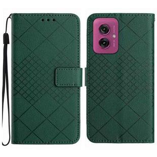 For Motorola Moto G55 5G Rhombic Grid Texture Leather Phone Case(Green)