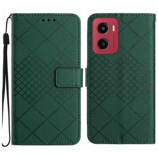 For Motorola Moto G05 Rhombic Grid Texture Leather Phone Case(Green)