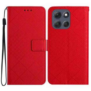 For Motorola Moto G86 5G Rhombic Grid Texture Leather Phone Case(Red)