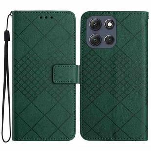 For Motorola Moto G86 5G Rhombic Grid Texture Leather Phone Case(Green)