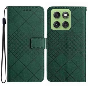 For Motorola Edge 60 Pro Rhombic Grid Texture Leather Phone Case(Green)