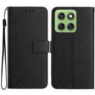 For Motorola Edge 60 Pro Rhombic Grid Texture Leather Phone Case(Black)