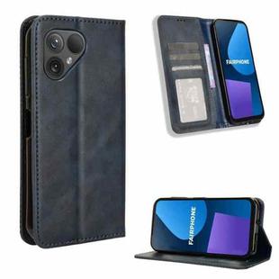 For Fairphone 5 Magnetic Buckle Retro Texture Leather Phone Case(Blue)