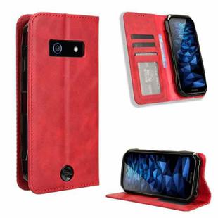 For Kyocera DuraForce EX KC-S703 / KY-51D Magnetic Buckle Retro Texture Leather Phone Case(Red)