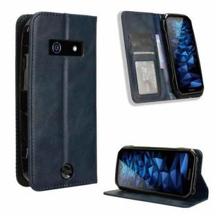 For Kyocera DuraForce EX KC-S703 / KY-51D Magnetic Buckle Retro Texture Leather Phone Case(Blue)