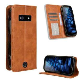 For Kyocera DuraForce EX KC-S703 / KY-51D Magnetic Buckle Retro Texture Leather Phone Case(Brown)