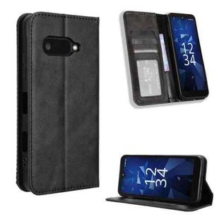 For Kyocera Digno SX4 Magnetic Buckle Retro Texture Leather Phone Case(Black)