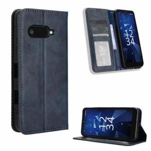 For Kyocera Digno SX4 Magnetic Buckle Retro Texture Leather Phone Case(Blue)