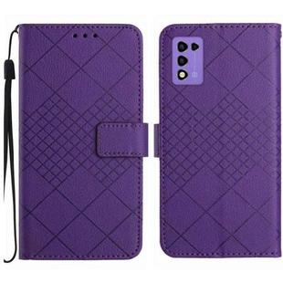 For ZTE Libero 5G II A103ZT JP Rhombic Grid Texture Leather Phone Case(Purple)