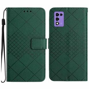 For ZTE Libero 5G III Rhombic Grid Texture Leather Phone Case(Green)