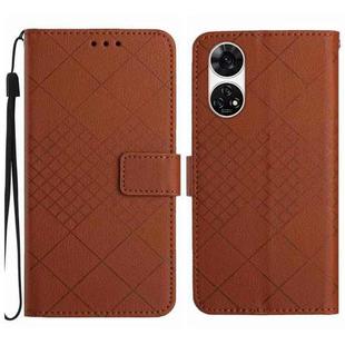 For ZTE Anshin Family A303ZT Rhombic Grid Texture Leather Phone Case(Brown)