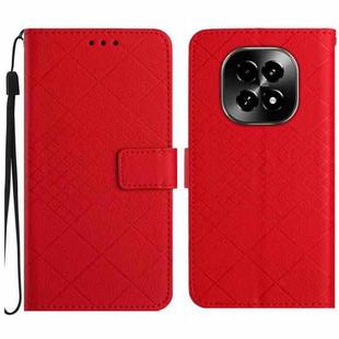 For Realme C63 5G Rhombic Grid Texture Leather Phone Case(Red)