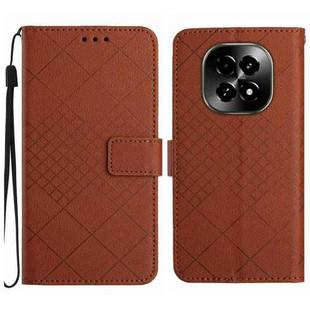 For Realme C63 5G Rhombic Grid Texture Leather Phone Case(Brown)