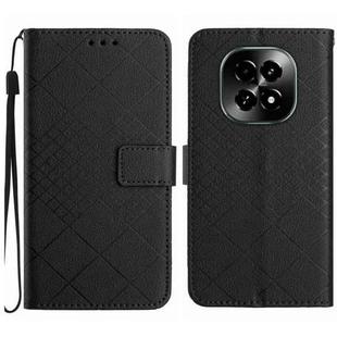 For Realme C63 5G Rhombic Grid Texture Leather Phone Case(Black)