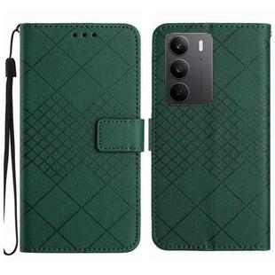 For Realme C75 4G Rhombic Grid Texture Leather Phone Case(Green)