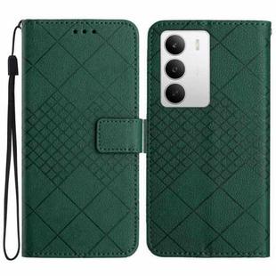 For Realme C75 5G Rhombic Grid Texture Leather Phone Case(Green)