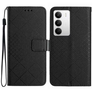 For Realme C75 5G Rhombic Grid Texture Leather Phone Case(Black)