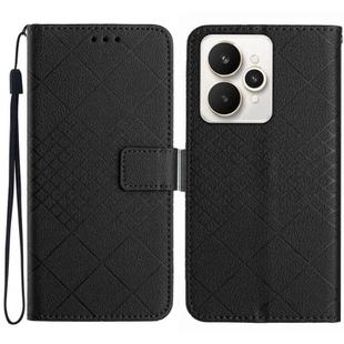 For Realme 15 5G Global / 15 Pro 5G Global Rhombic Grid Texture Leather Phone Case(Black)