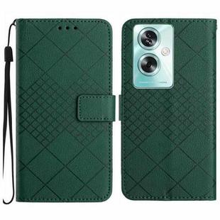 For OPPO A79 5G Rhombic Grid Texture Leather Phone Case(Green)