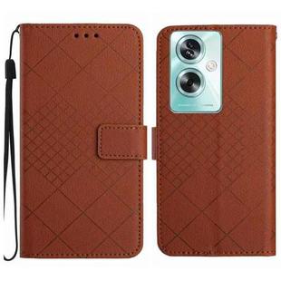 For OPPO A79 5G Rhombic Grid Texture Leather Phone Case(Brown)